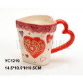 Taza de café pintada a mano de cerámica para